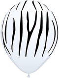 Zebra Print Latex Balloons | 11” Safari Party Balloons (10 Pack)