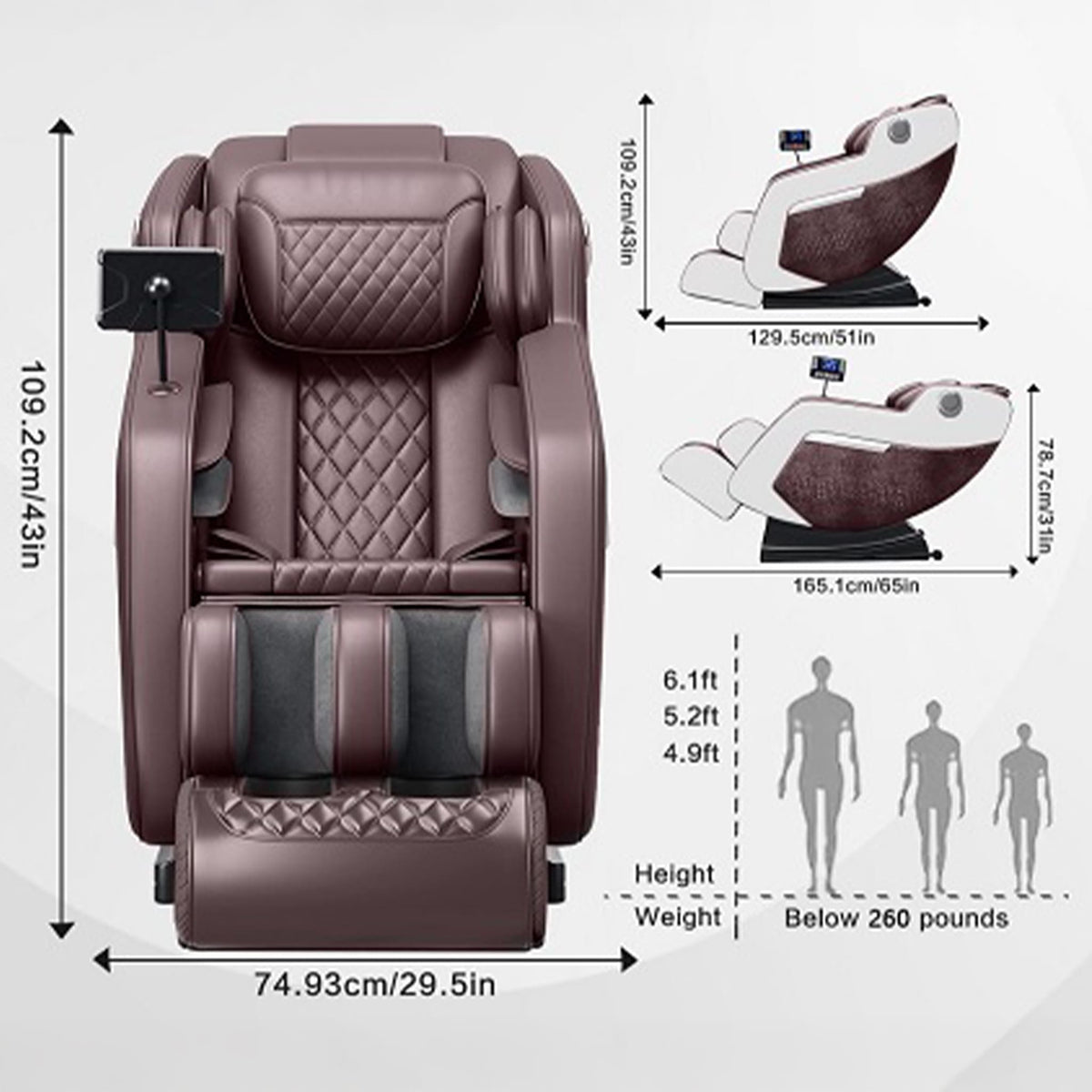 Zvz Premium Zero Gravity Full Body Massage Chair With Smart Display (SAK63108)